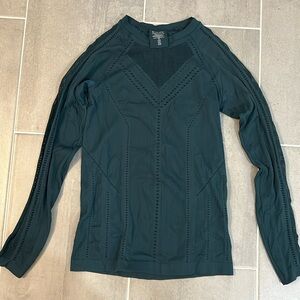 Athleta Mesh Long Sleeve Top Hunter Green